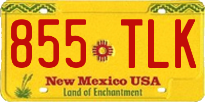 NM license plate 855TLK