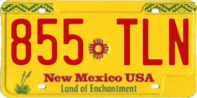 NM license plate 855TLN