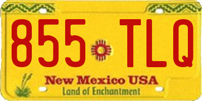 NM license plate 855TLQ
