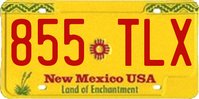 NM license plate 855TLX