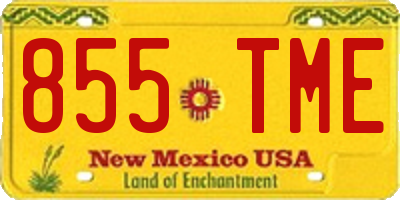 NM license plate 855TME