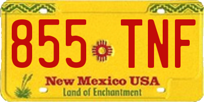 NM license plate 855TNF