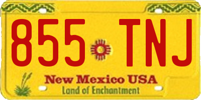 NM license plate 855TNJ