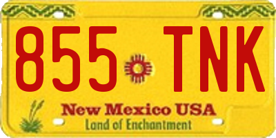 NM license plate 855TNK