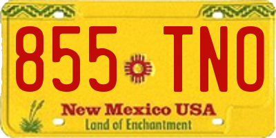 NM license plate 855TNO