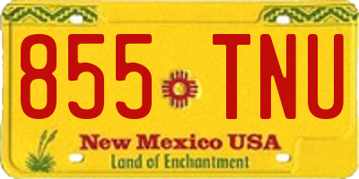 NM license plate 855TNU