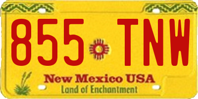 NM license plate 855TNW