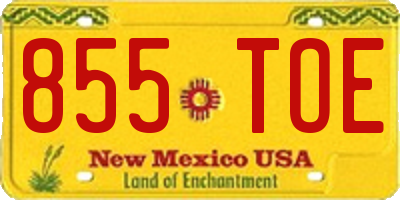 NM license plate 855TOE