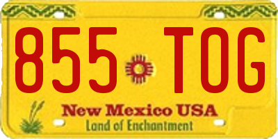 NM license plate 855TOG
