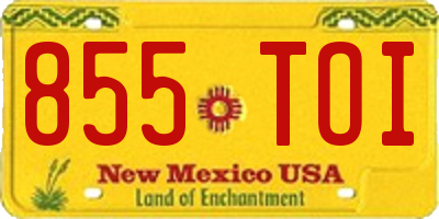 NM license plate 855TOI