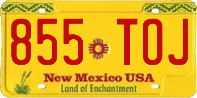NM license plate 855TOJ