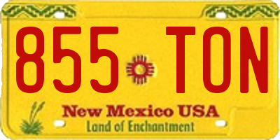 NM license plate 855TON
