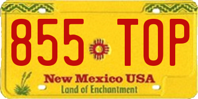 NM license plate 855TOP
