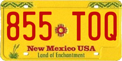 NM license plate 855TOQ