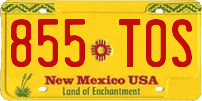 NM license plate 855TOS