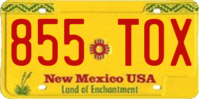 NM license plate 855TOX