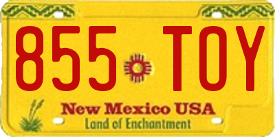 NM license plate 855TOY