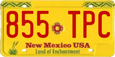 NM license plate 855TPC