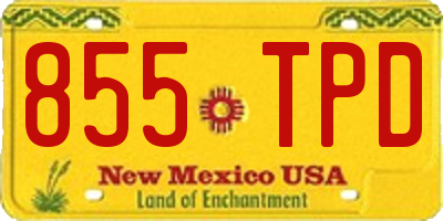 NM license plate 855TPD