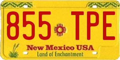 NM license plate 855TPE