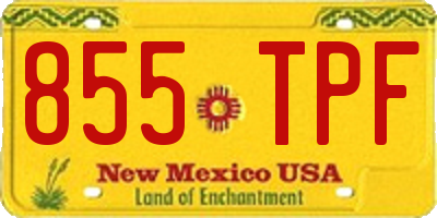 NM license plate 855TPF