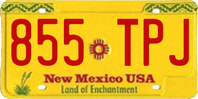 NM license plate 855TPJ