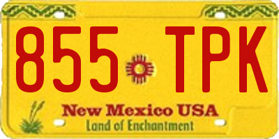 NM license plate 855TPK