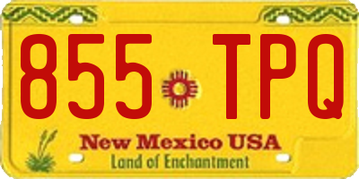 NM license plate 855TPQ