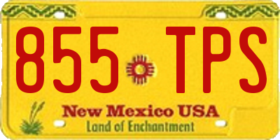NM license plate 855TPS