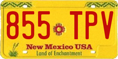 NM license plate 855TPV