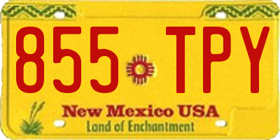 NM license plate 855TPY