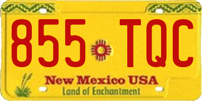NM license plate 855TQC