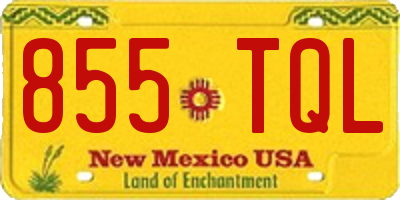 NM license plate 855TQL