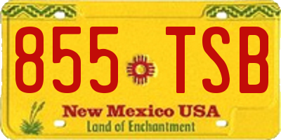 NM license plate 855TSB
