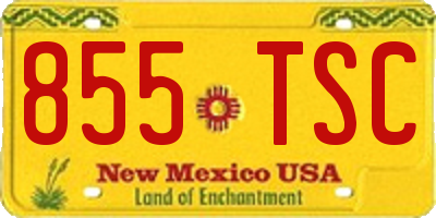 NM license plate 855TSC