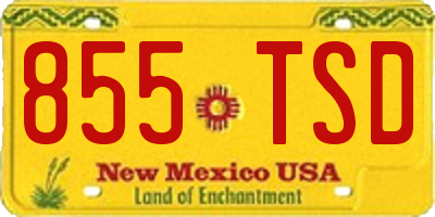NM license plate 855TSD