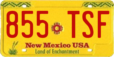 NM license plate 855TSF