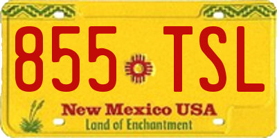 NM license plate 855TSL