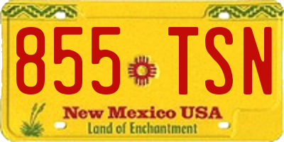 NM license plate 855TSN