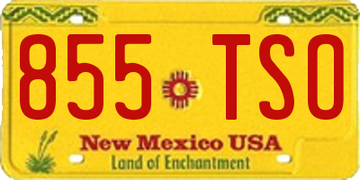 NM license plate 855TSO