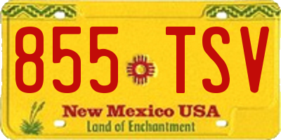 NM license plate 855TSV