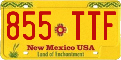 NM license plate 855TTF