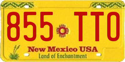 NM license plate 855TTO