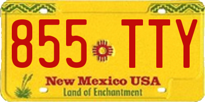 NM license plate 855TTY