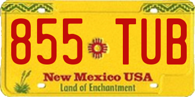 NM license plate 855TUB