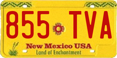 NM license plate 855TVA