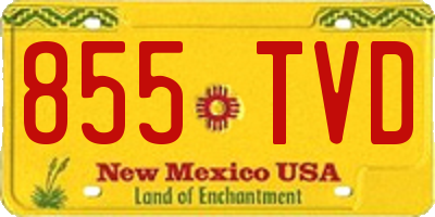 NM license plate 855TVD