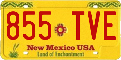 NM license plate 855TVE