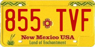 NM license plate 855TVF