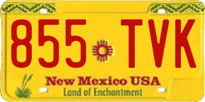 NM license plate 855TVK